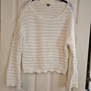 American Eagle Outfitters Cream Knit Sweater